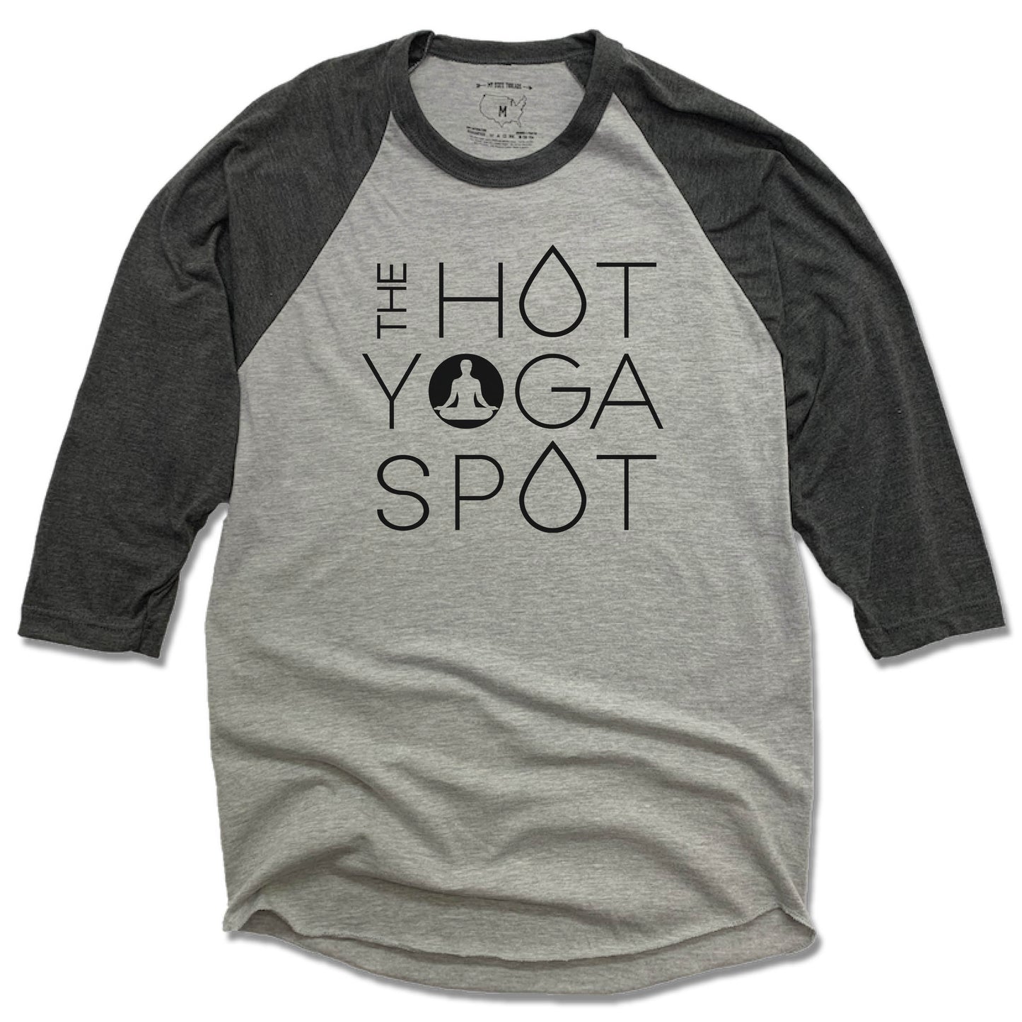 THE HOT YOGA SPOT | GRAY 3/4 SLEEVE | BLACK LOGO