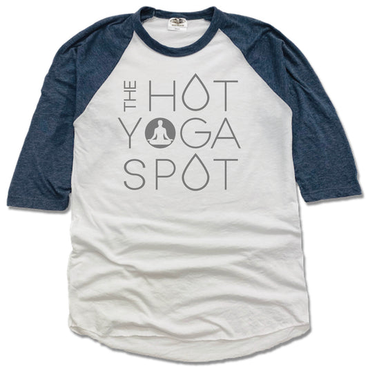 THE HOT YOGA SPOT | NAVY 3/4 SLEEVE | GREY LOGO